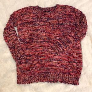FOREVER 21 F21 Bright OVERSIZED Multi Colored VERY SOFT Knit Crew Sweater Sz M